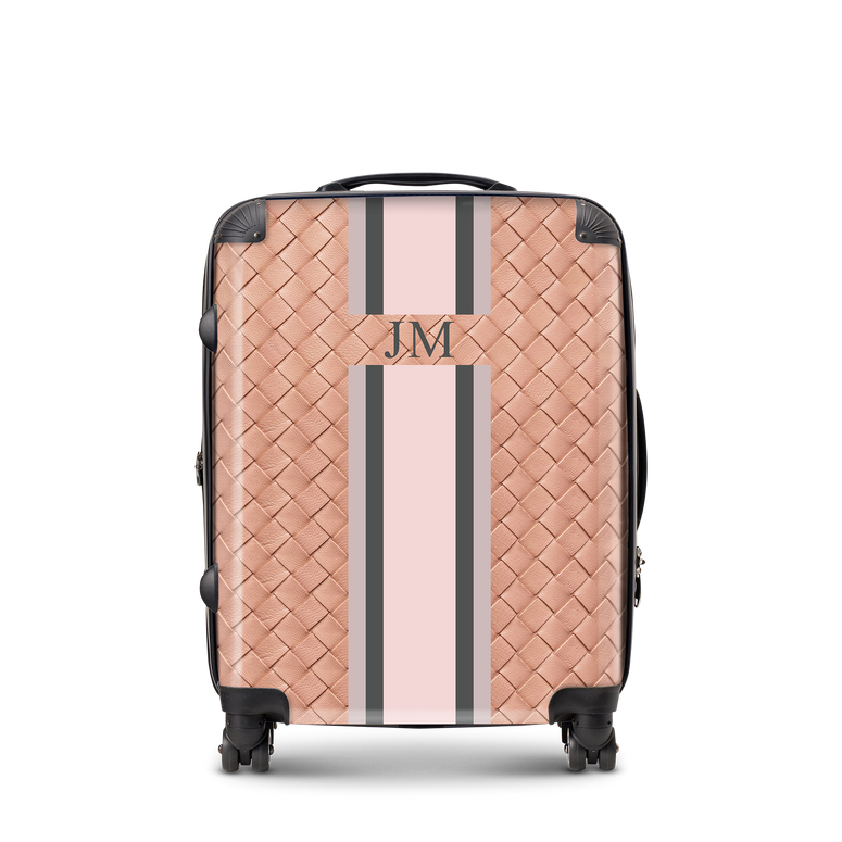 Lily & Bean personalised Luggage Duty Pink Woven with Stripes