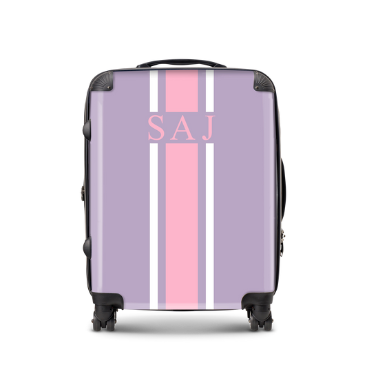 Lily & Bean personalised Lilac Luggage with Pale Pink