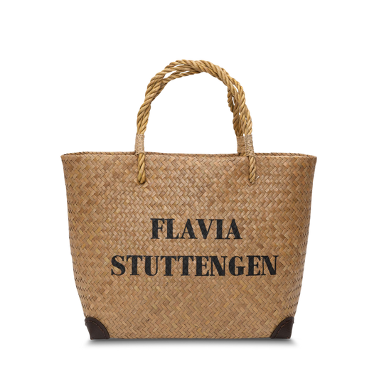 Lily & Bean Knotted Handles Straw Personalised Tote