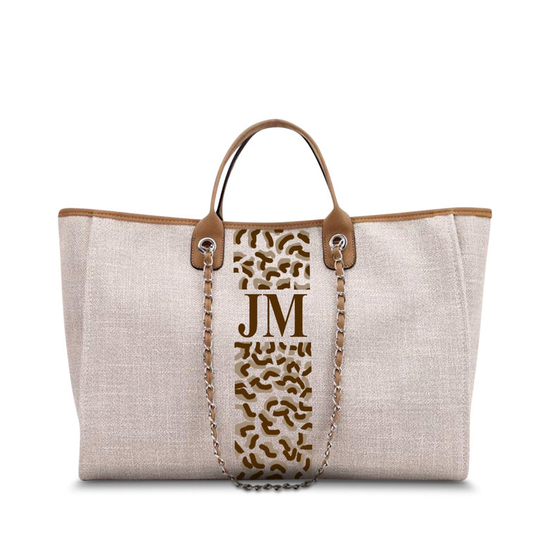 The Lily Leopard Canvas Tote Weekender Jumbo Soft Fawn