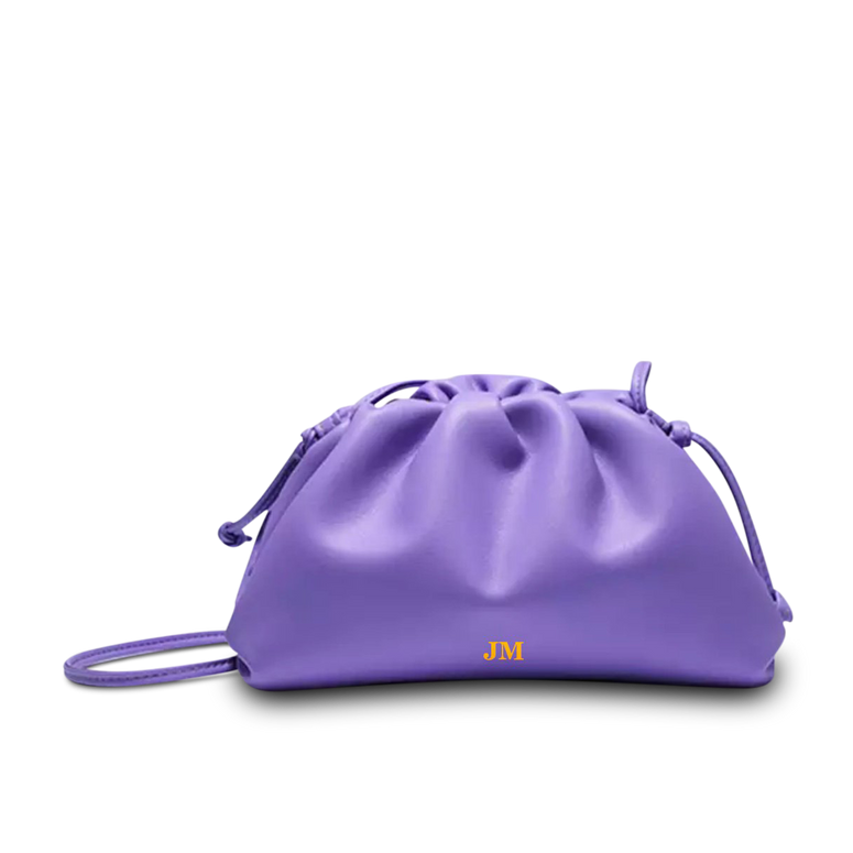 The Jeanie Leather Clutch in Lilac