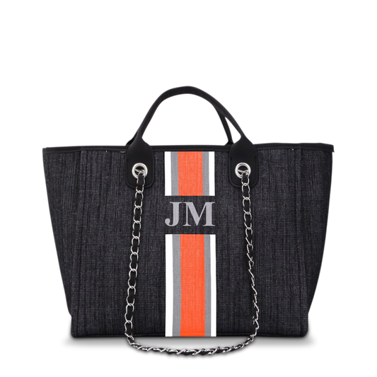The Lily Canvas Tote Jet Denim Grey/Black Design your Own