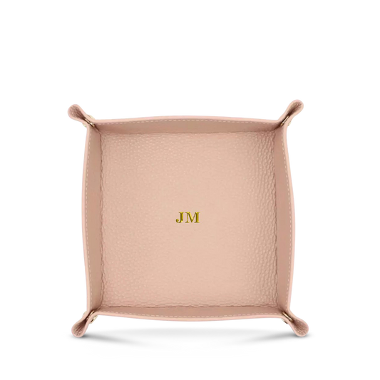 Trinkets Leather Tray Off Dusty Pink