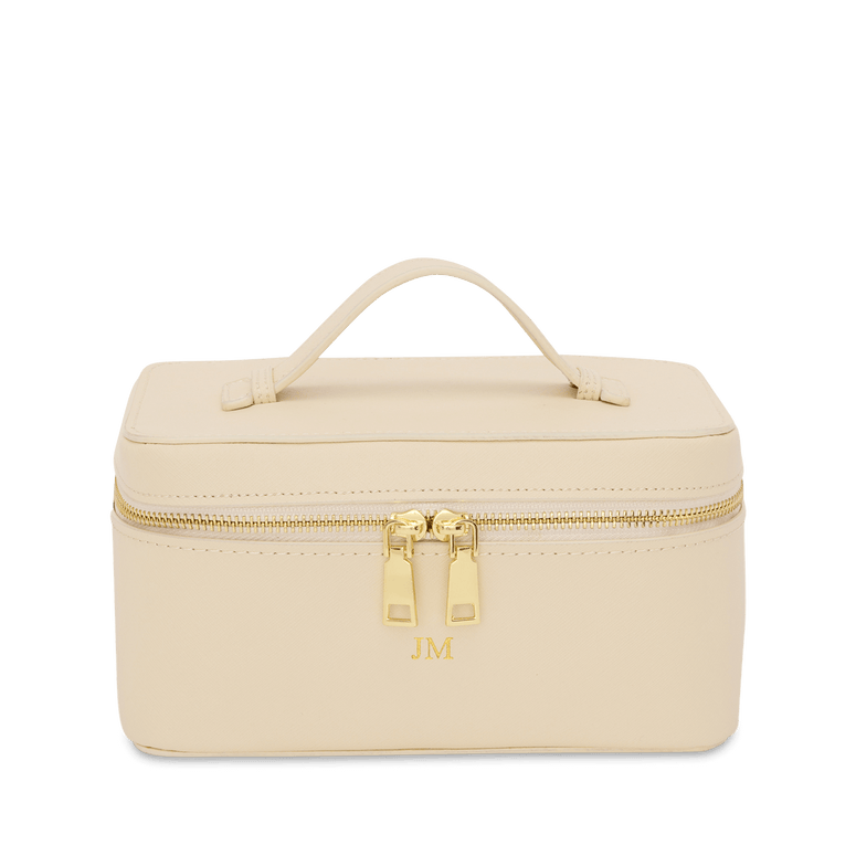 Lily & Bean Leather Travel Vanity Case Ivory