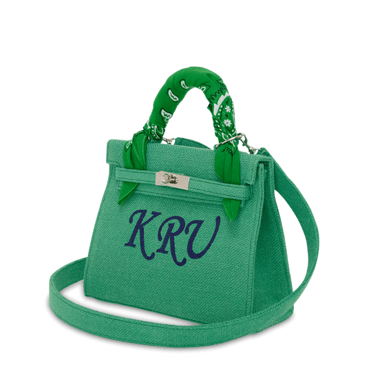 Lily & Bean Willow Apple Green Hessian Bag