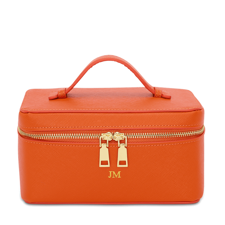 Lily & Bean Leather Travel Vanity Case Orange