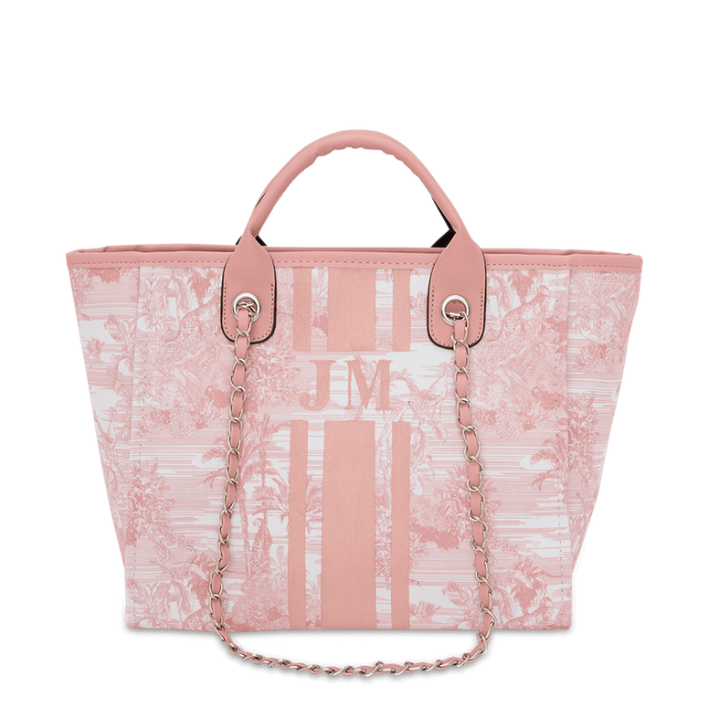Pink & White Vinyl Handbag