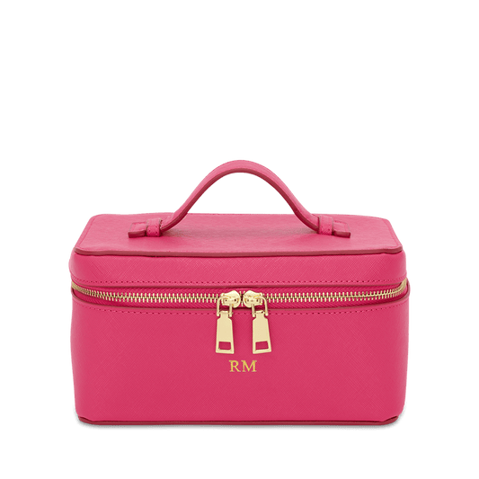 Lily & Bean Leather Travel Vanity Case Hot Pink