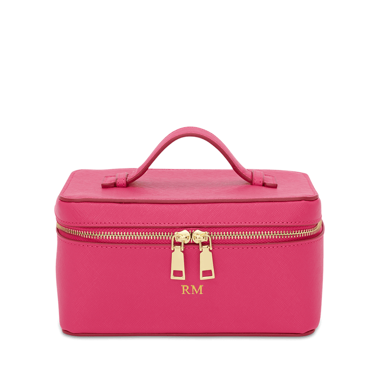 Lily & Bean Leather Travel Vanity Case Hot Pink