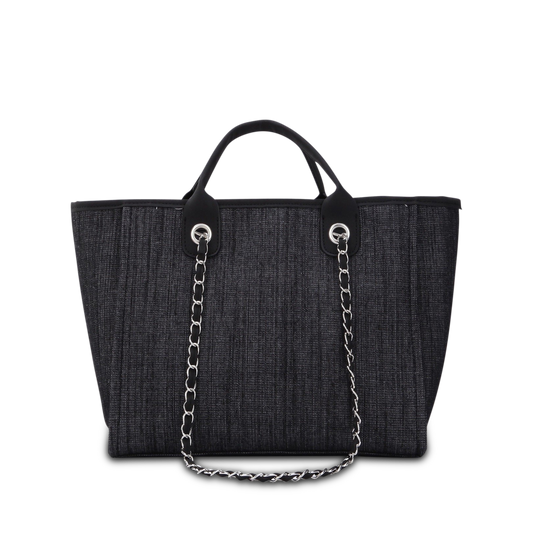 The Lily Canvas Tote Jet Denim Grey/Black Design your Own
