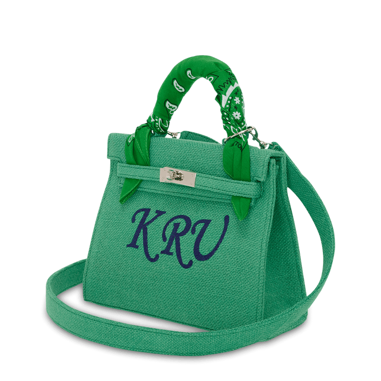 Lily & Bean Willow Apple Green Hessian Bag