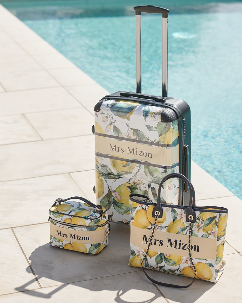 Lily & Bean personalised Zesty Luggage with Navy Stripe