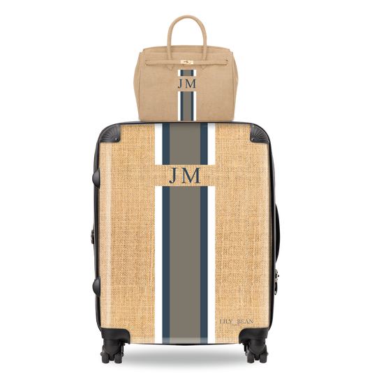 Lily & Bean Personalised Hessian Luggage with Amelia Handbag