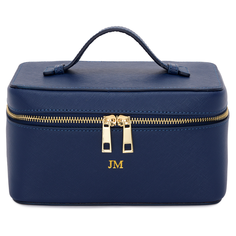 Lily & Bean Leather Travel Vanity Case Royal Navy