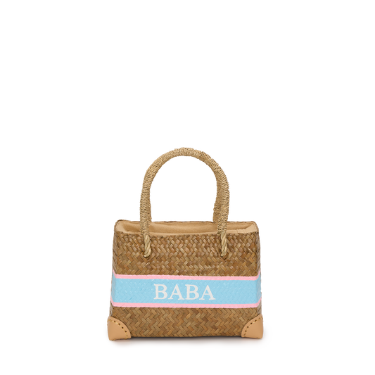 Straw Shopper Duo Baby Pink and Baby Blue