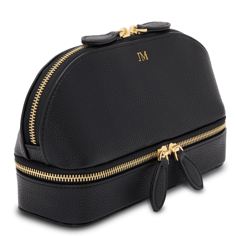 Lily & Bean Leather Travel Shell Style Bag Black