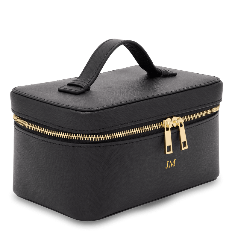 Lily & Bean Leather Travel Vanity Case Black