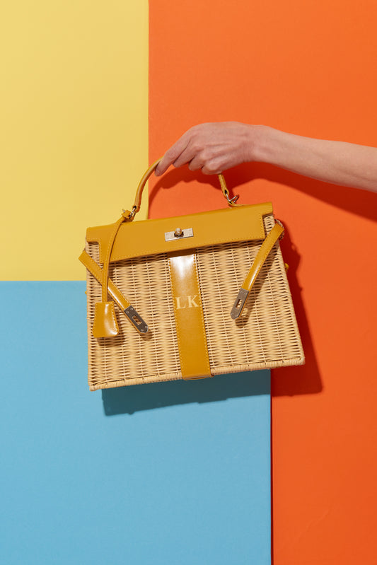 Lily & Bean Large Rattan Bag Mustard
