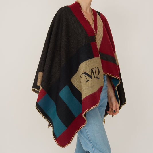 Personalised Poncho Red Patchwork