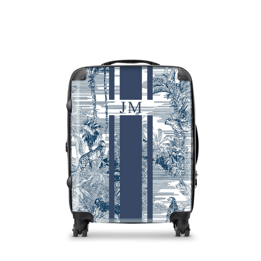 Lily & Bean personalised Tropical Luggage blue