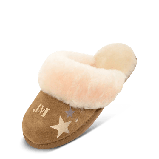 Lily and Bean Cosy Sheepskin Slippers Starry
