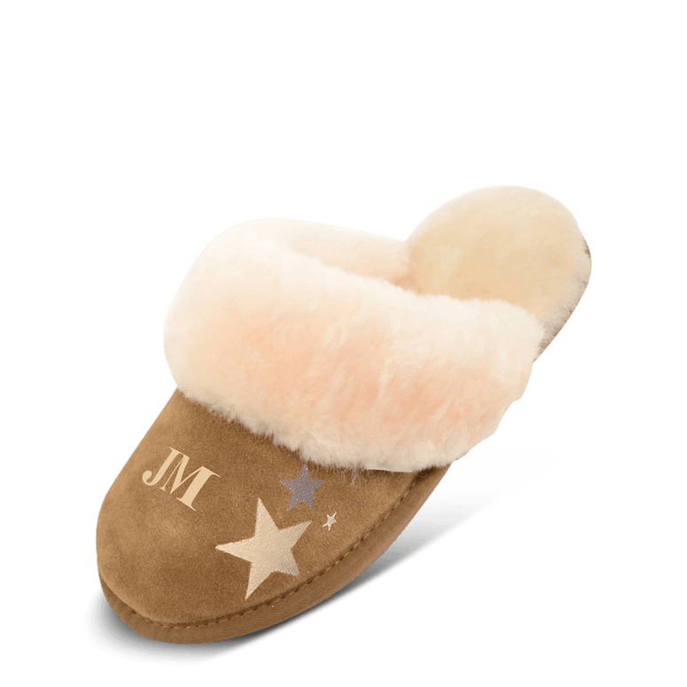 Lily and Bean Cosy Sheepskin Slippers Starry