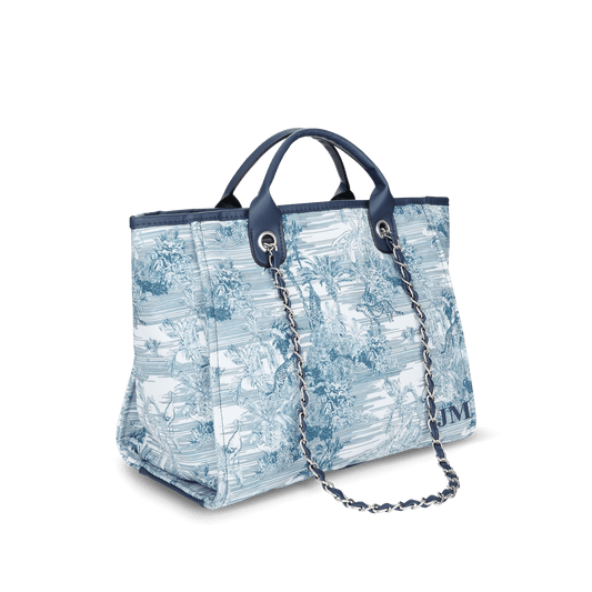 Lily and Bean Medium Blue Tropical Initials Only Bag Navy