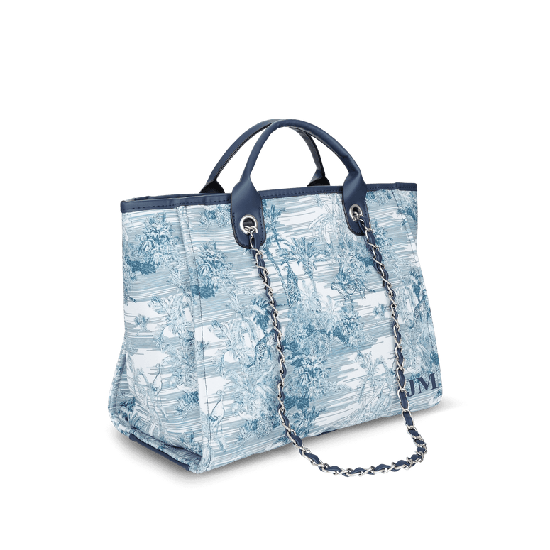 Lily and Bean Weekend Blue Tropical Initials Only Bag Navy
