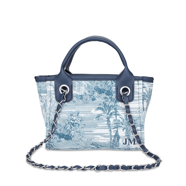 Lily and Bean Mini Blue Tropical  Initials Only Bag Navy