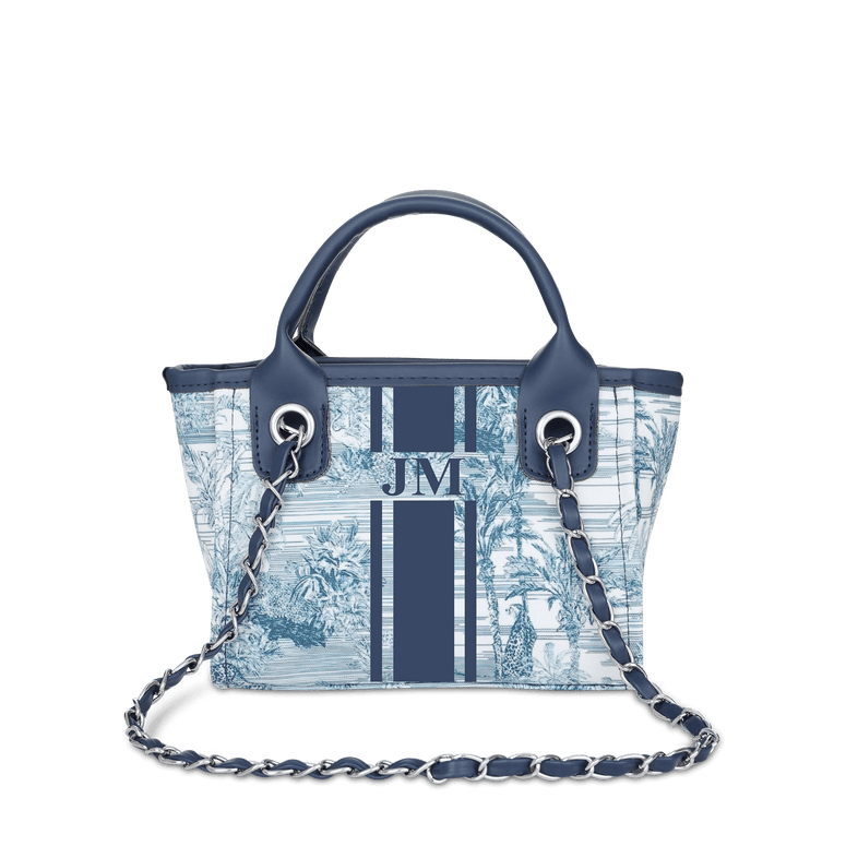 Lily and Bean Mini Blue Tropical Stripe Bag Navy