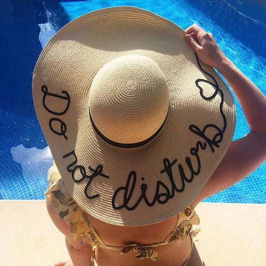 Lily & Bean Floppy Sequin Straw Hat with Heart on Name